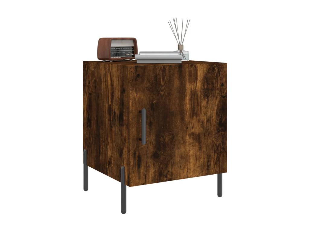 Smoked oak bedside table 40x40x50 cm engineered wood
