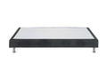 Upholstered bed base 90x190 cm in dark grey fabric with metal legs - Homzora