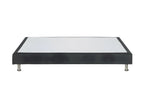 Upholstered bed base 90x190 cm in dark grey fabric with metal legs - Homzora
