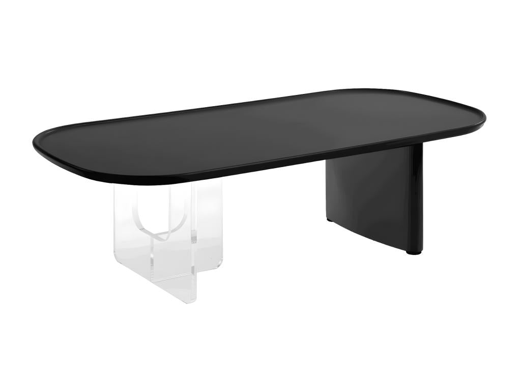 Coffee table in MDF and acrylic - Black and transparent - Doucezen