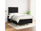 Upholstered bed base with mattress, black, 120x200 cm, fabric