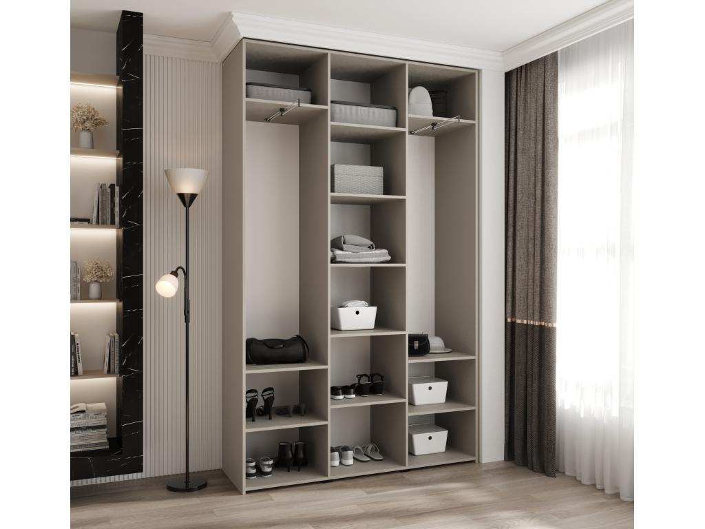 Como 3 245.5/150/40 3-door hinged wardrobe, cashmere/black