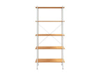 5-Tier Shelf White and Oak 80x40x163