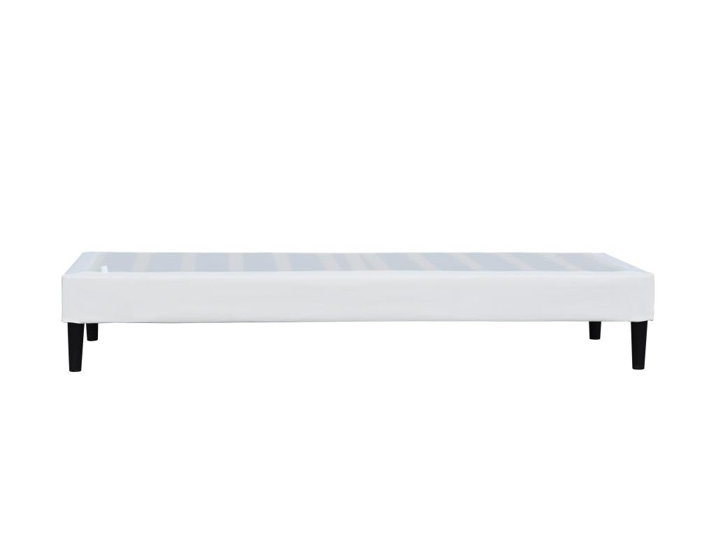 90x190 cm white removable bed base with 20 cm legs and 13 Homzora PVC upholstery