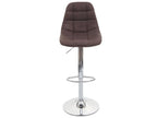 Doucezen-A67 bar stool, vintage dark brown fabric/textile, chrome base