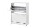 Shoe cabinet with 2 folding doors, 83x73x26 cm, White - Homzora