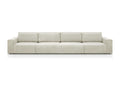 Modular 7-seater convertible sofa with storage compartment in beige corduroy - Homzora Mod