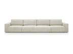 Modular 7-seater convertible sofa with storage compartment in beige corduroy - Homzora Mod