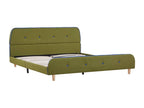 Bed frame without mattress, green fabric, 140x200 cm
