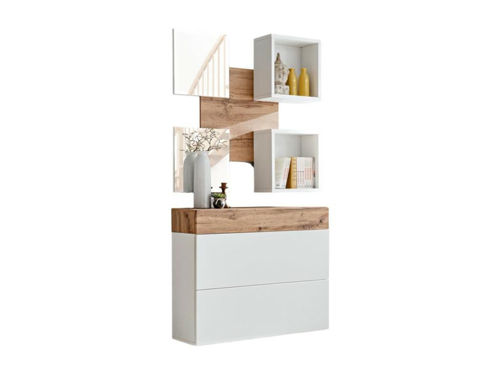 Entryway furniture - Homzora 5 - Oak and white finish
