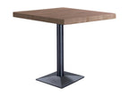 High table in dark oak-colored wood with black metal legs - Length 60 x Depth 60 x Height 74 cm