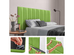 Set of 8 Homzora eco-friendly faux leather padded panels, self-adhesive pack for sound-absorbing wall protection, green, 60x30 cm x8