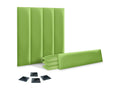 Set of 8 Homzora eco-friendly faux leather padded panels, self-adhesive pack for sound-absorbing wall protection, green, 60x30 cm x8