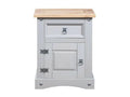 Doucezen dark and grey solid pine bedside table