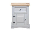 Doucezen dark and grey solid pine bedside table