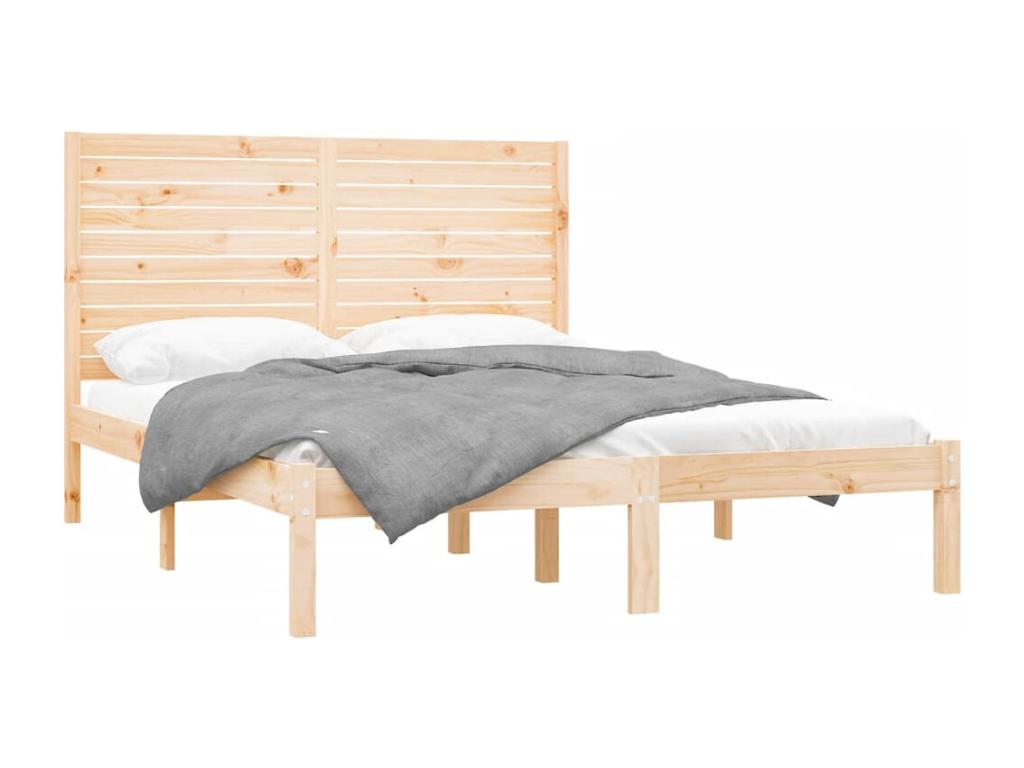 Solid wood bed frame 160x200 cm