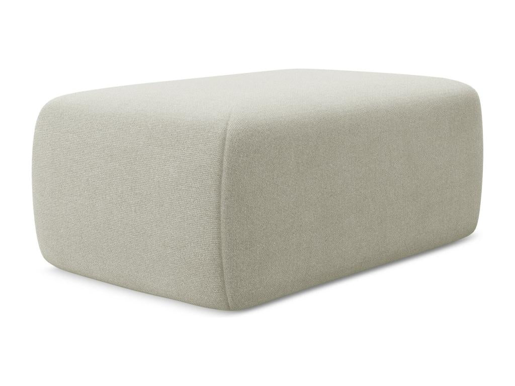 Textured fabric pouf - light beige - Homzora