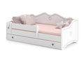 Homzora 160x80cm Children's Bed with Drawer - Grey - With Mattress - Heart