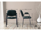 Conference chair - Faux leather / Matte black metal - Black - Homzora