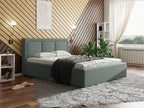Homzora 101 Unique Grey Bed 120x200 Upholstered Slatted Base to Homzora 140x223x93cm