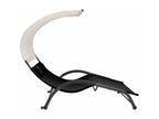 Double chaise longue with black textilene canopy