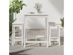 3-piece garden bar set, white, solid pine wood