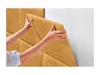 Homzora Upholstered Headboard in Eco-Friendly Wool, Composed of Interchangeable Self-Adhesive Panels, Luxury Upholstered Bedroom, Mustard, 180 cm