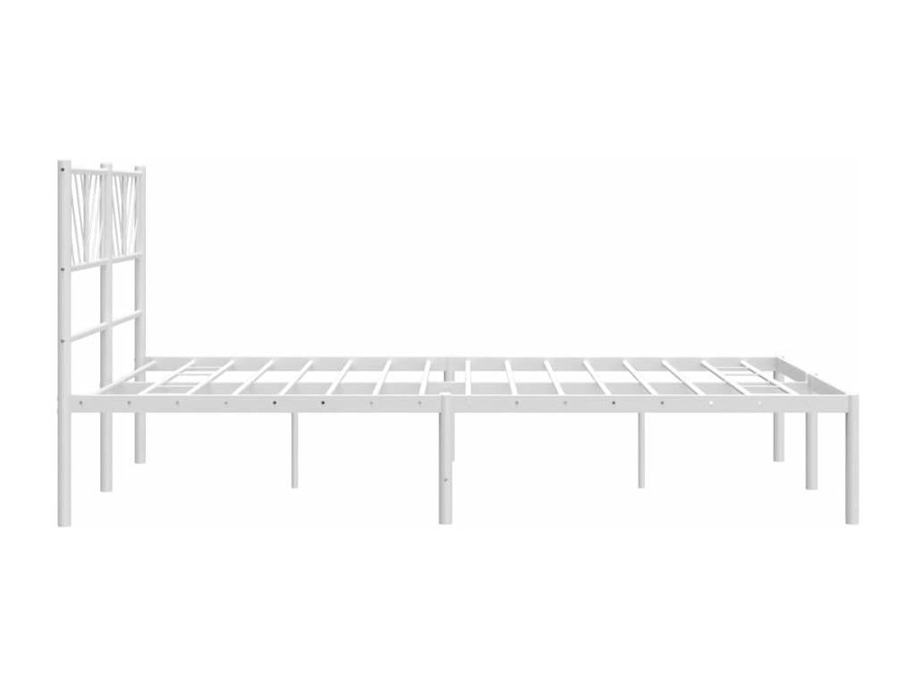 Metal bed frame with white headboard 120x190
