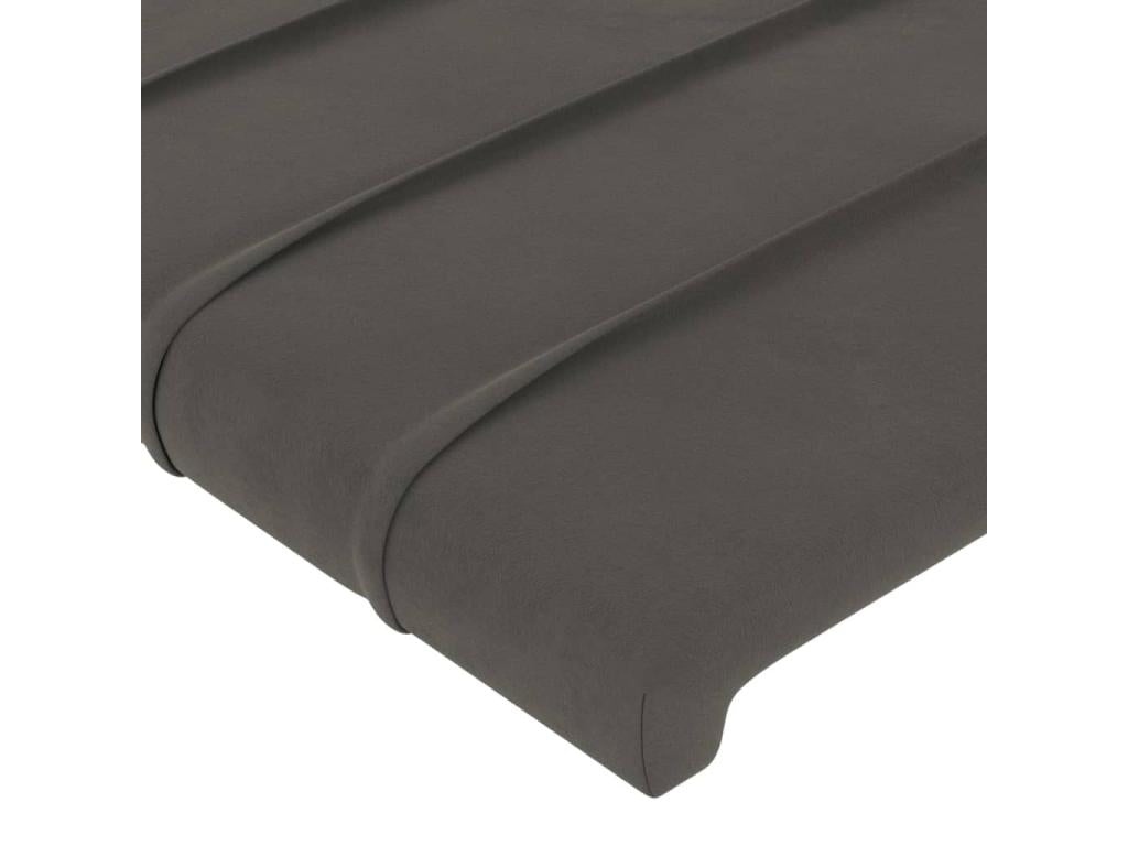 Headboard with wings, Dark Grey, 203x16x78/88 cm, Velvet