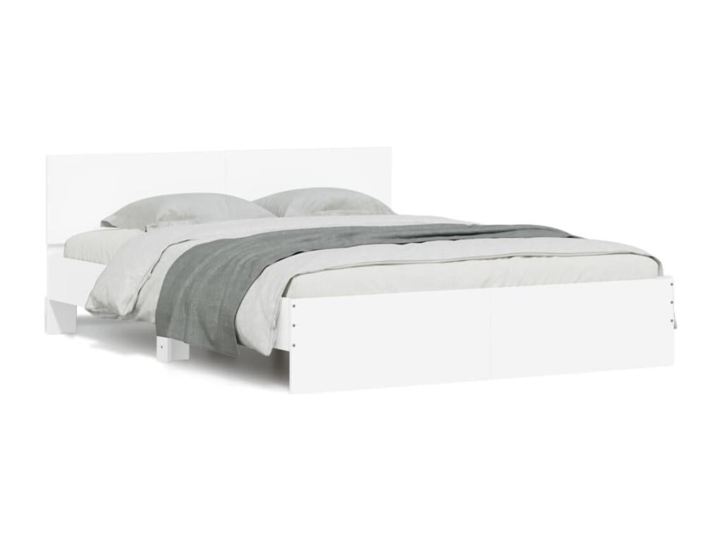 White bed frame without mattress, 150x200 cm