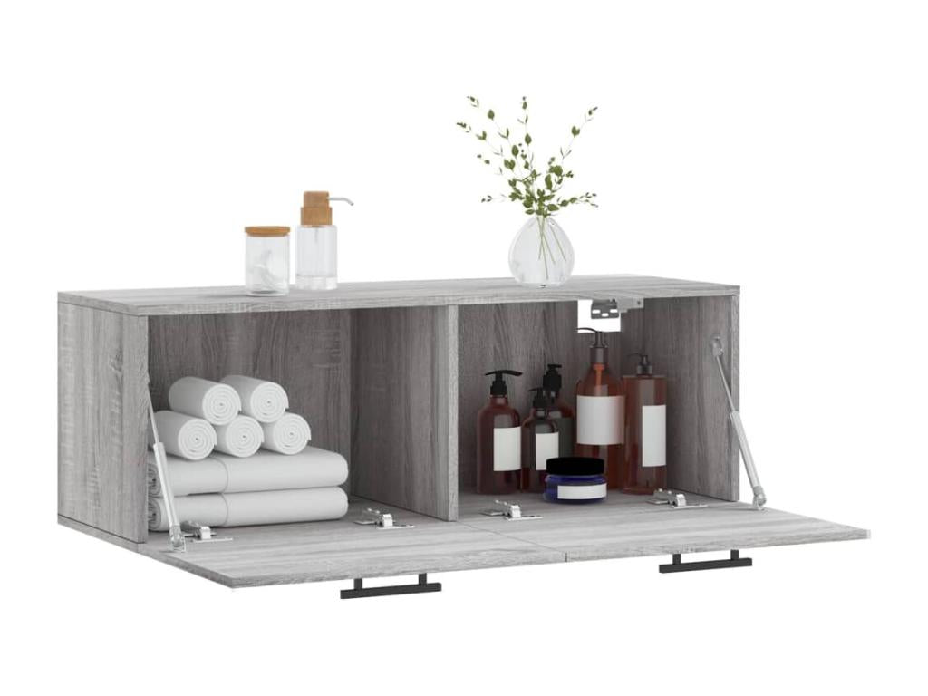 Homzora wall cabinet, grey, 100x36.5x35, engineered wood