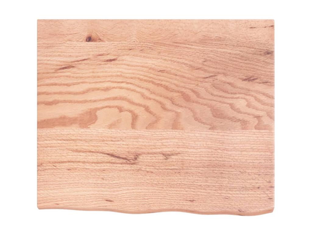 Light brown wall shelf made of treated solid oak wood