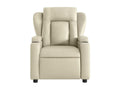 Cream Faux Leather Reclining Massage Chair