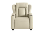 Cream Faux Leather Reclining Massage Chair