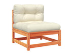 4-piece garden furniture set with cushions, brown wax finish, solid pine wood