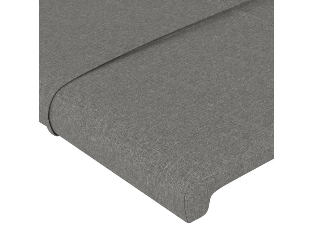 Headboard with wings, Dark Grey, 83x23x118/128 cm, Fabric