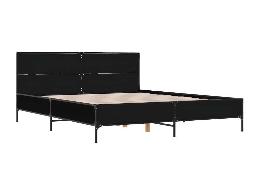 Black bed frame without mattress, 120x200 cm