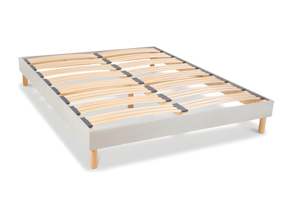 Homzora grey decorative bed base, 15cm thick, with legs, 180x200