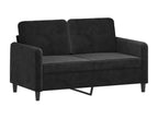 2-piece sofa set with black velvet cushions