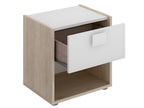 Children's bedside table/nightstand in oak/white - Length 40 x Height 42 x Depth 33 cm