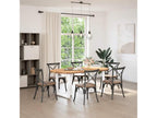 Light brown oval dining table made of solid oak