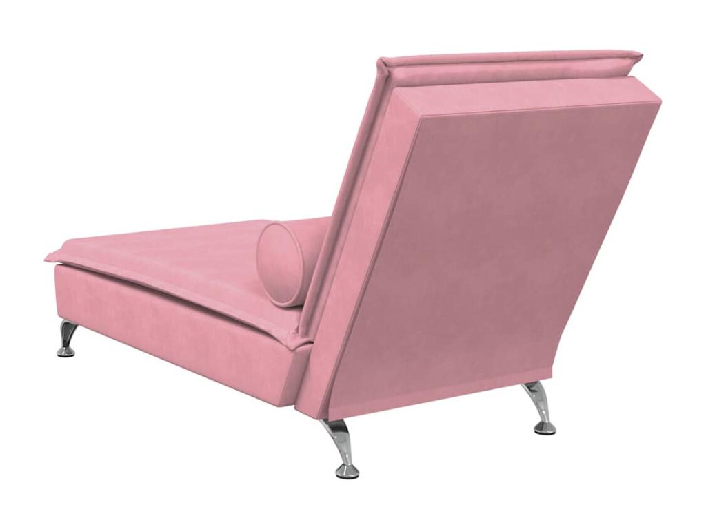 Massage chaise lounge with pink velvet bolster