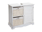 Homzora-H20 bathroom vanity unit, 60x65x31cm - Homzora white